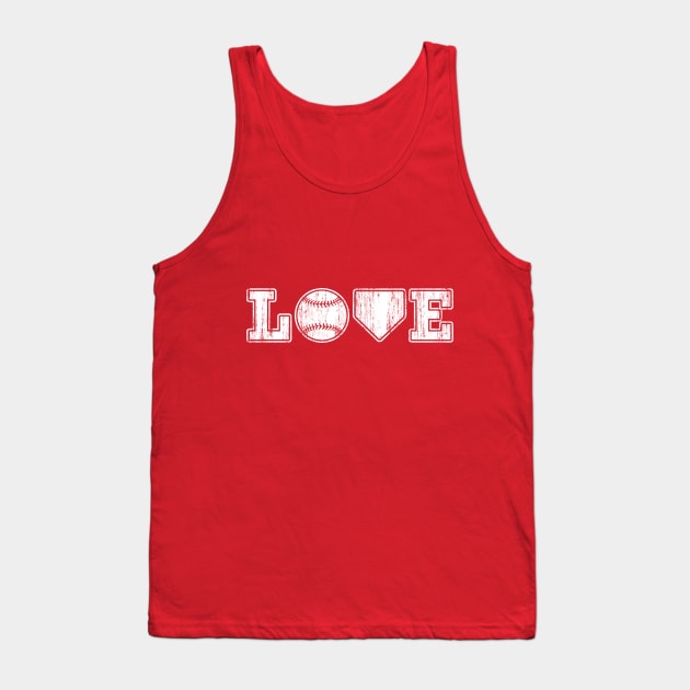 Vintage Love Baseball Home Plate Tank Top by TeeCreations